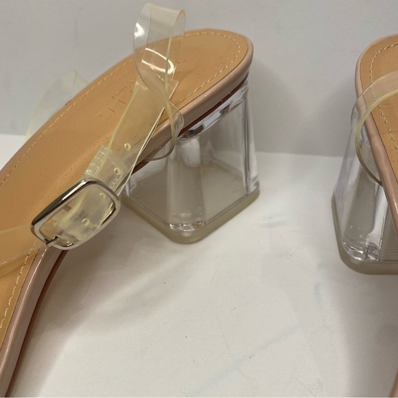 ASOS Wide Clear Heeled Sandals 9W - Picture 6 of 13